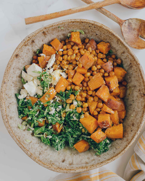 Crispy Chickpea, Sweet Potato and Kale Salad