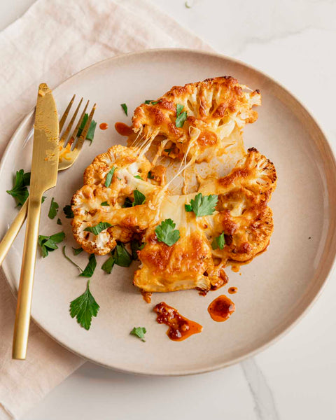 Cheesy Garlic Cauliflower Steaks