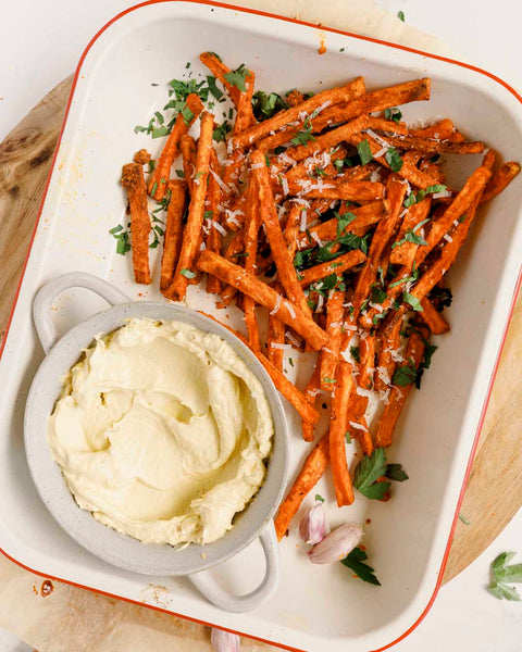 Crispy Sweet Potato Fries with Garlic Aioli