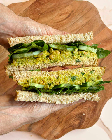 Smashed Avo and Chickpea Sandwich