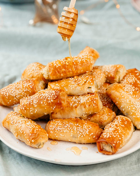 Spinach and Feta Filo Rolls