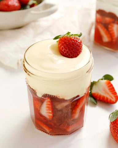 Rhubarb Jelly Custard Cups